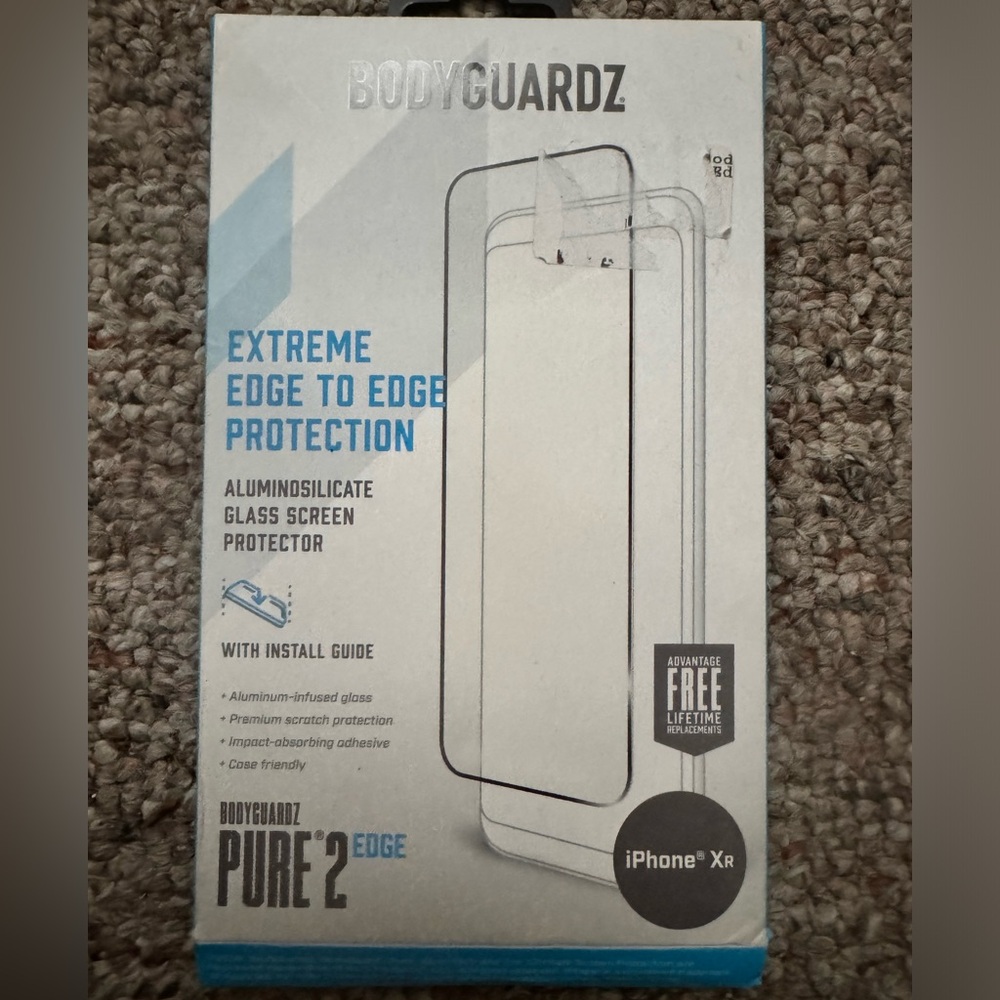 BodyGuardz PURE 2 Edge screen protector for iPhone XR NEW